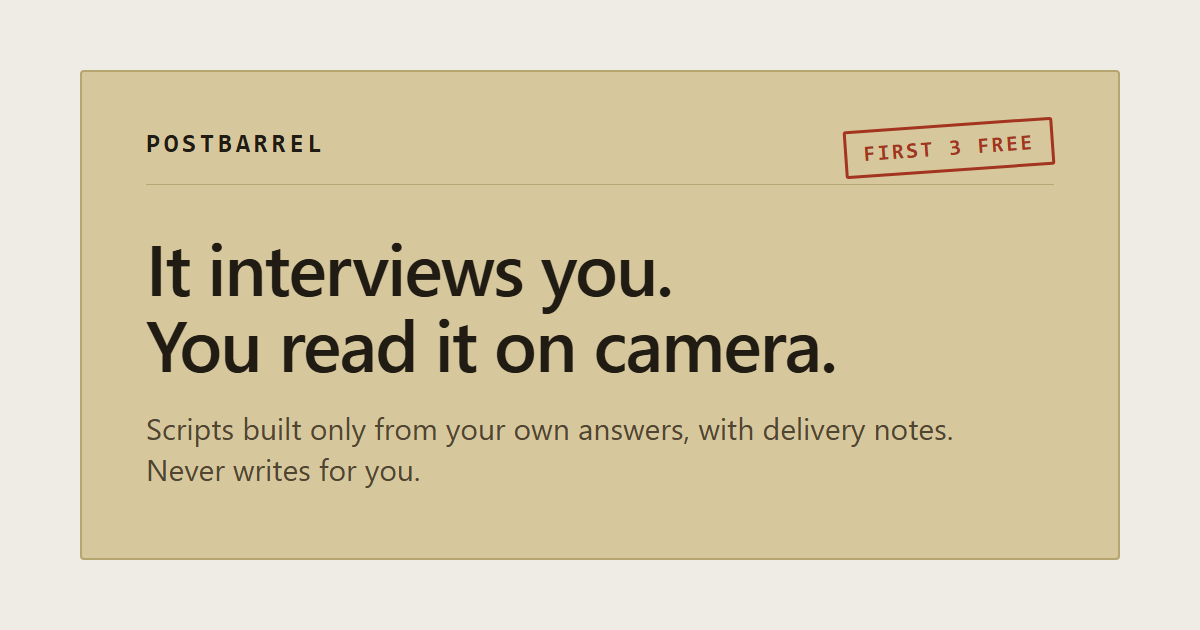 Script Writer for Social Media: Built a tool that interviews me and writes a script from my answers